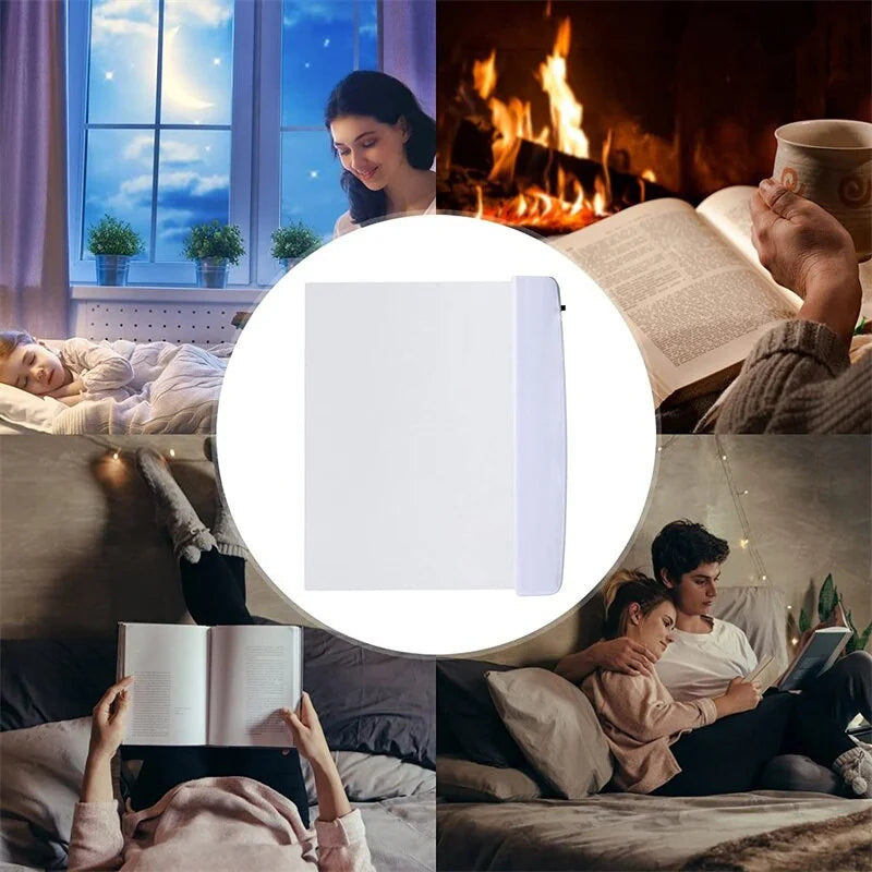 LED Book Light Eye Caring Flat Plate Panel Bookmark Light Portable Study Tools Night Vision Reading Lighting for Car Travel Bed