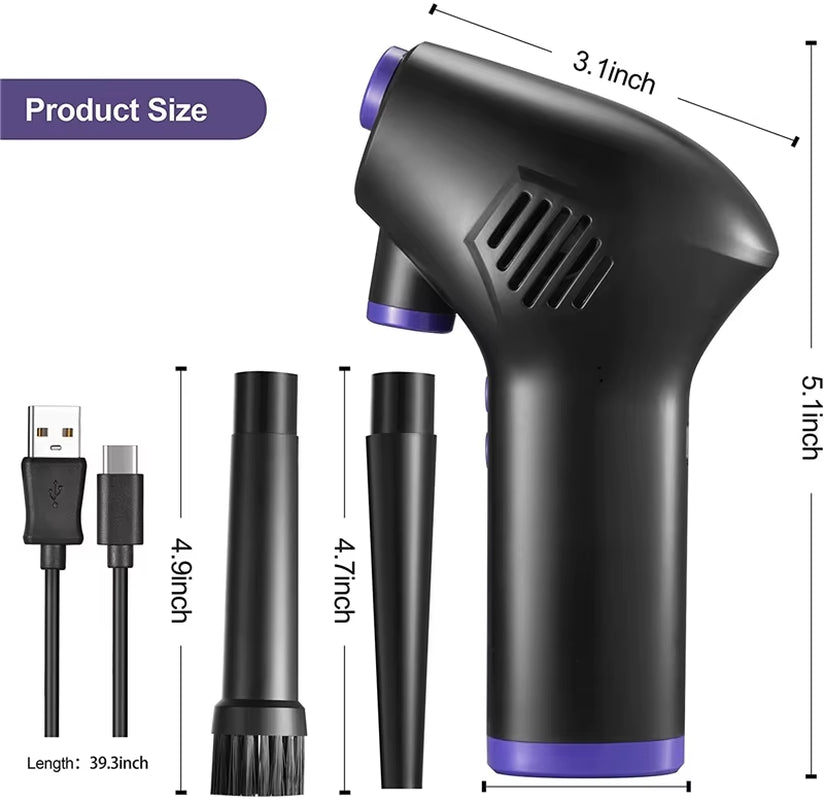 Cordless Electric Air Duster for Electronics Cleaning - Ideal for Computers and Cameras