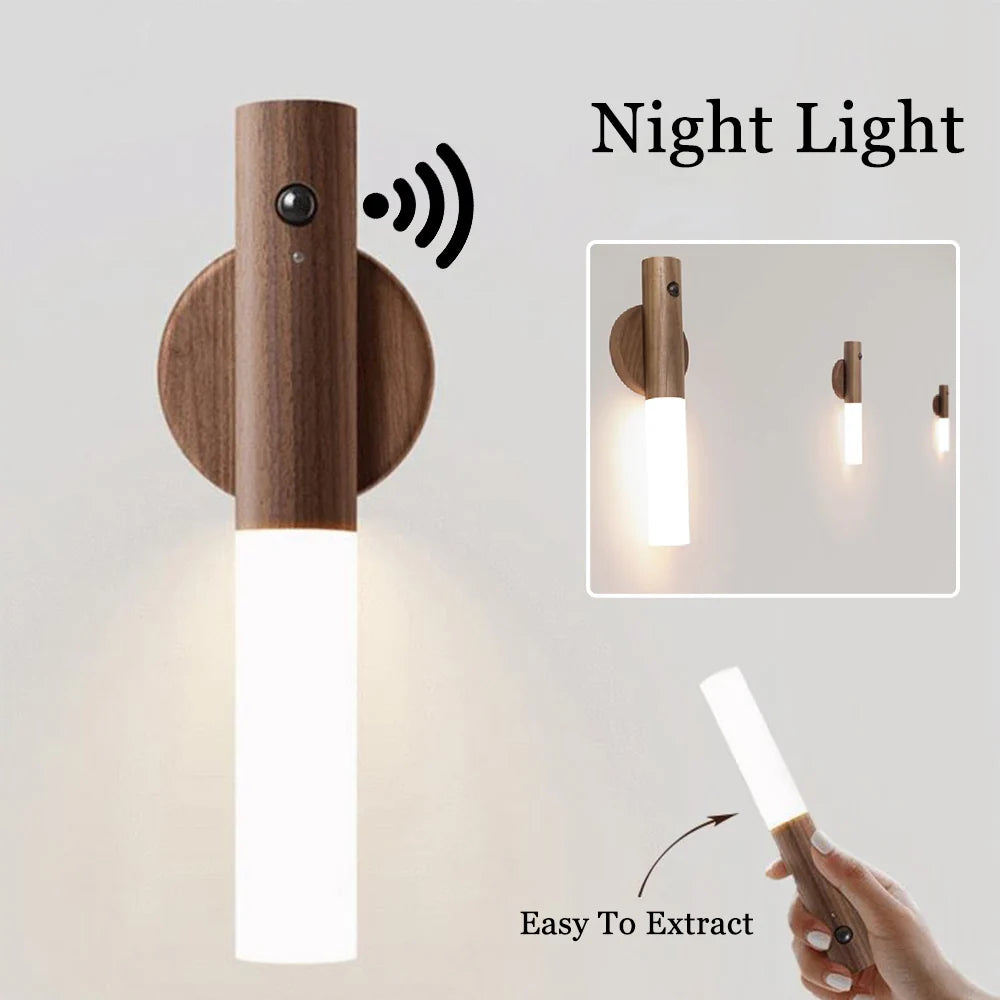 Wireless Rechargeable LED Night Light with Magnetic Motion Sensor