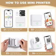 Portable Mini Thermal Printer Paper Photo Pocket Thermal Printer 58Mm Printing DIY Printer Home Office Use