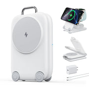 Suitcase 3-In-1 Foldable Magnetic Wireless Charger | Travel Charging Station